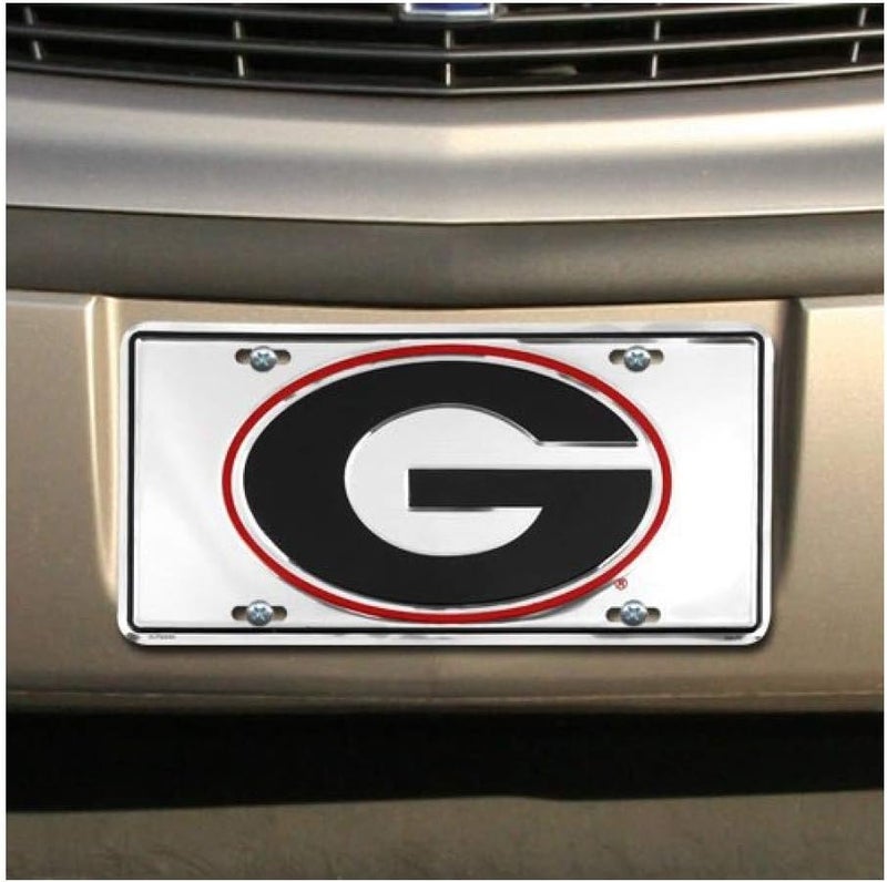 Georgia Bulldog Metal nvoelty auto tag with Mirror Background